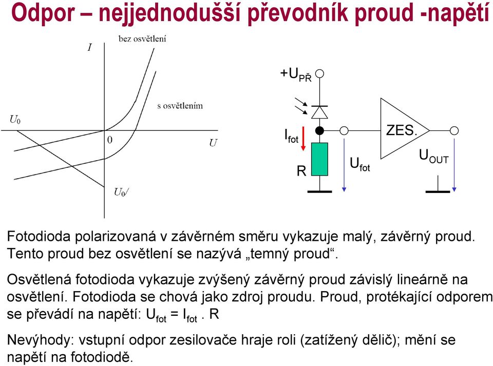 Tento proud bez osvětlení se nazývá temný proud.