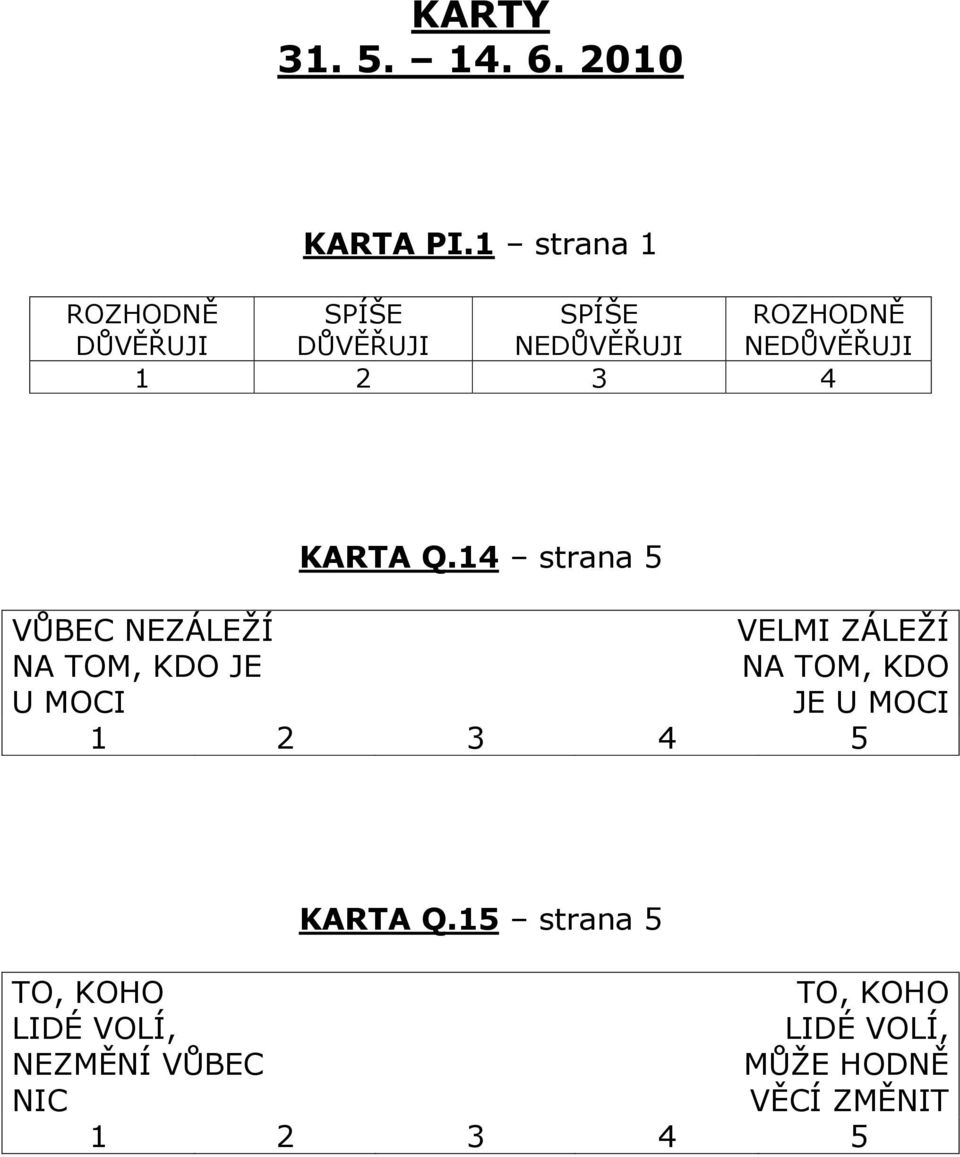 2 3 4 VŮBEC NEZÁLEŽÍ NA TOM, KDO JE U MOCI KARTA Q.