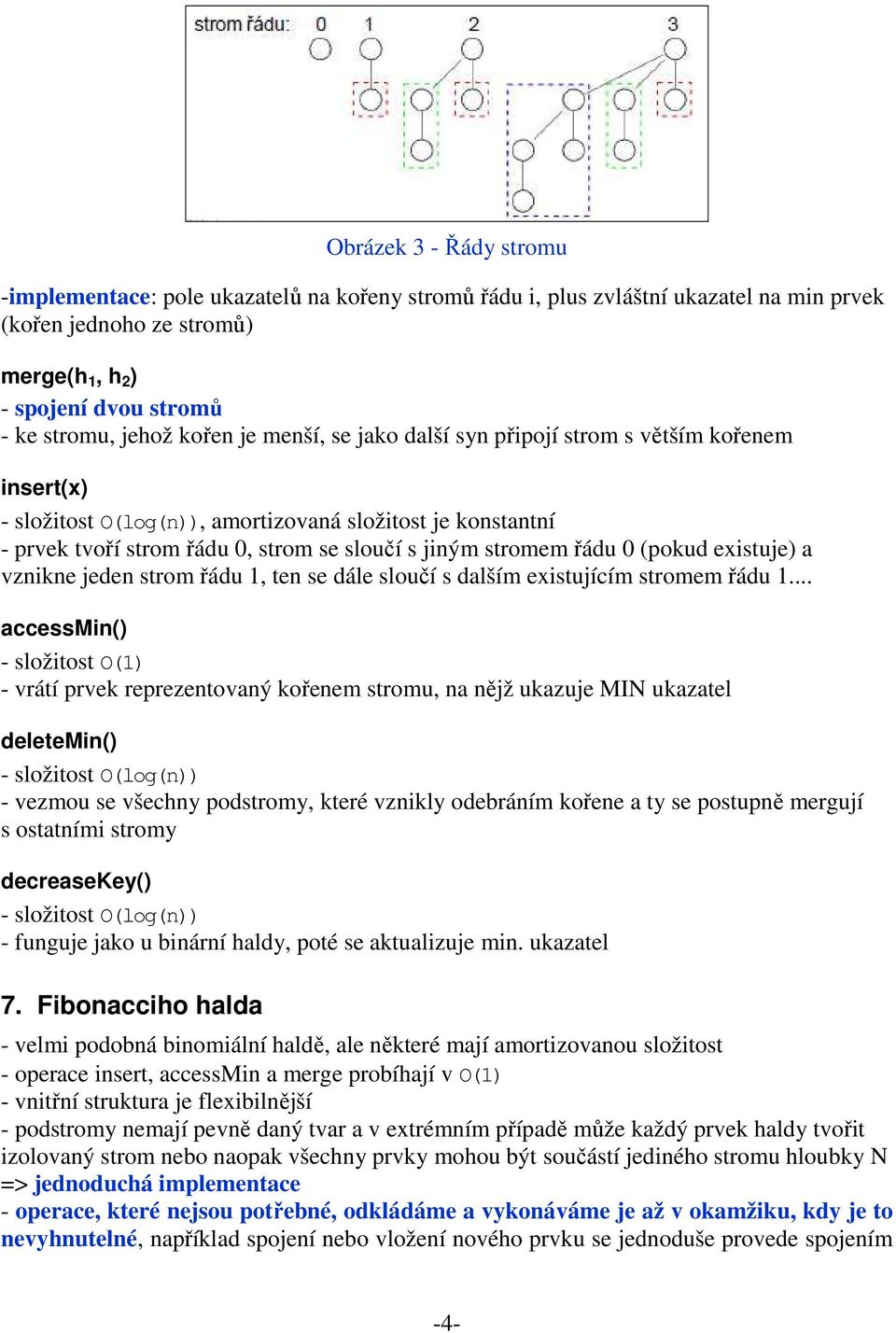 vznikne jeden strom řádu 1, ten se dále sloučí s dalším existujícím stromem řádu 1.