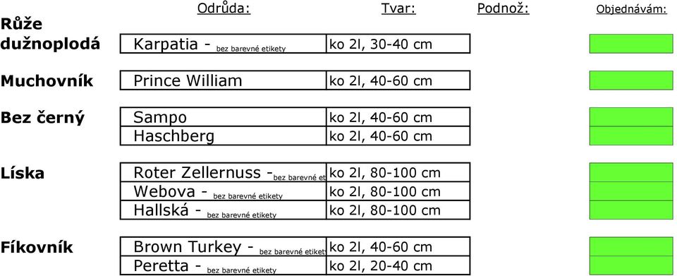 etikety ko 2l, 80-100 cm Webova - bez barevné etikety ko 2l, 80-100 cm Hallská - bez barevné etikety ko