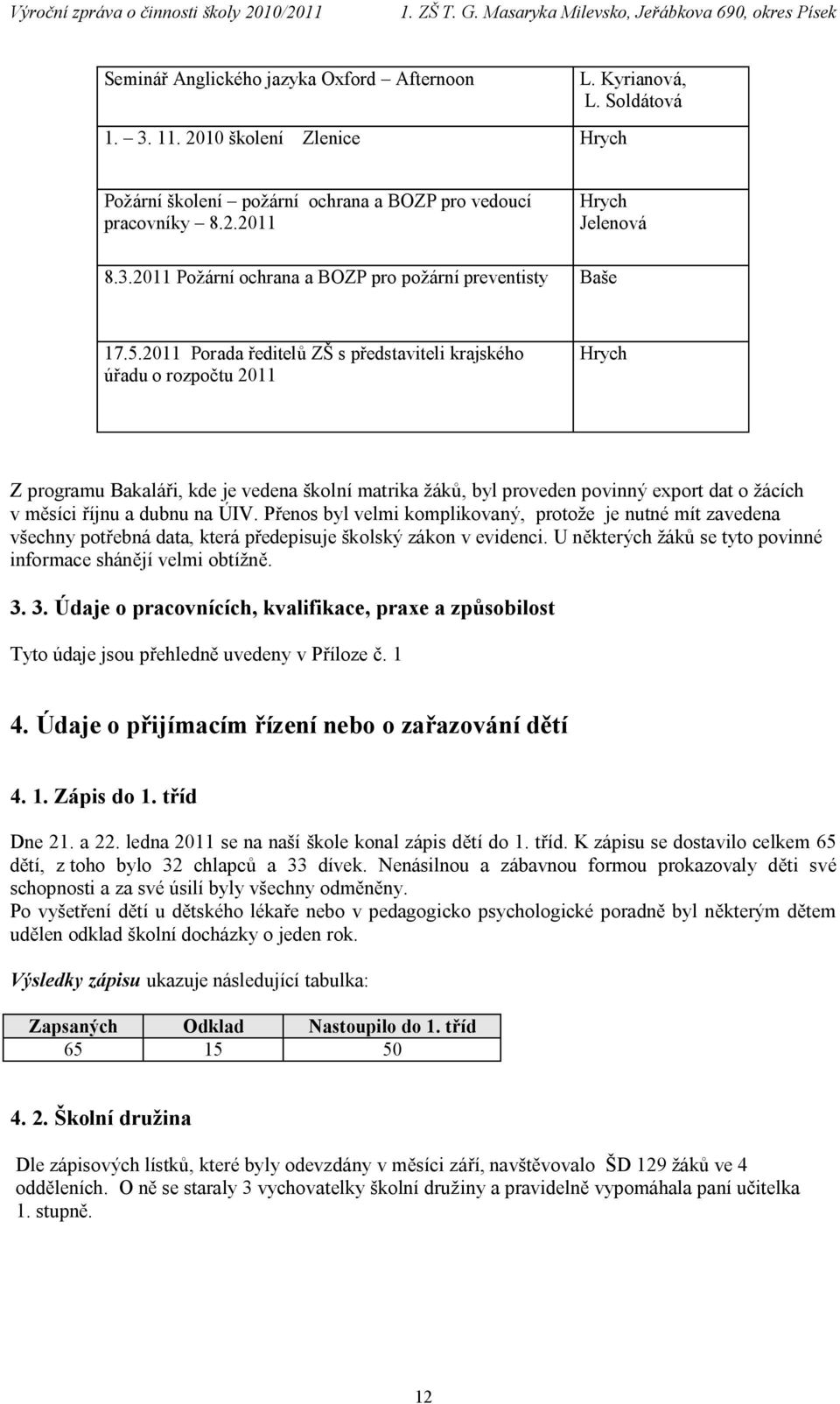 na ÚIV. Přenos byl velmi komplikovaný, protože je nutné mít zavedena všechny potřebná data, která předepisuje školský zákon v evidenci.
