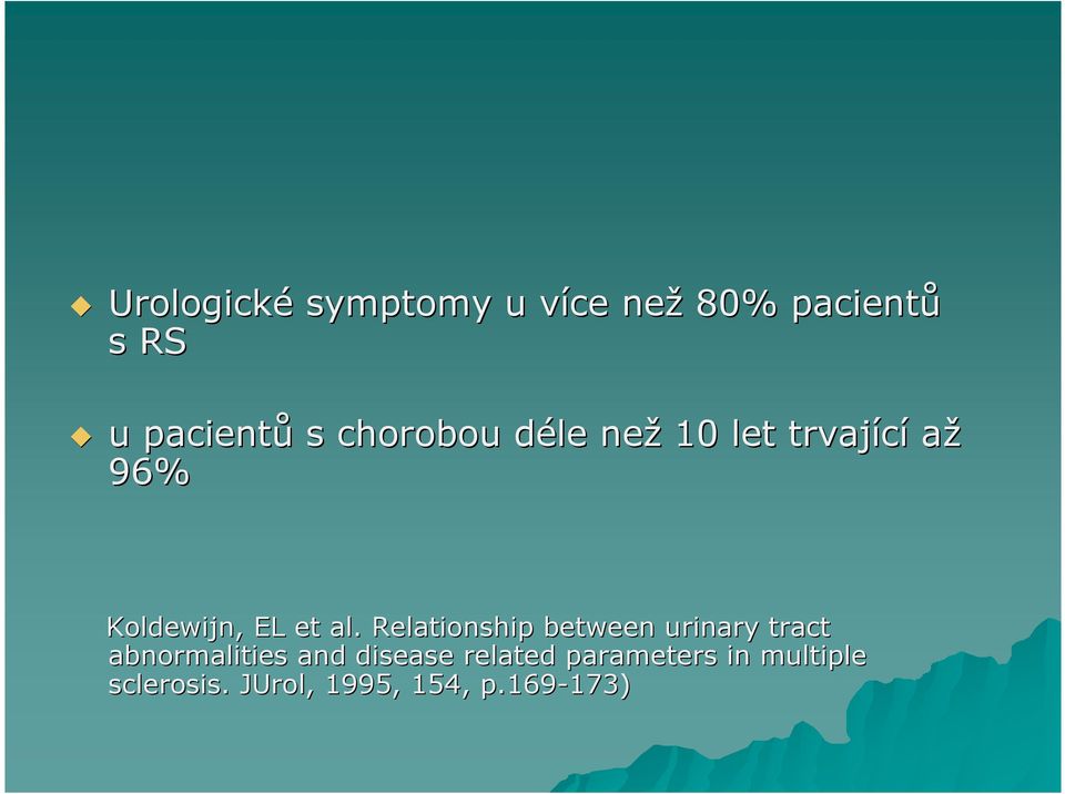 Relationship between urinary tract abnormalities and disease