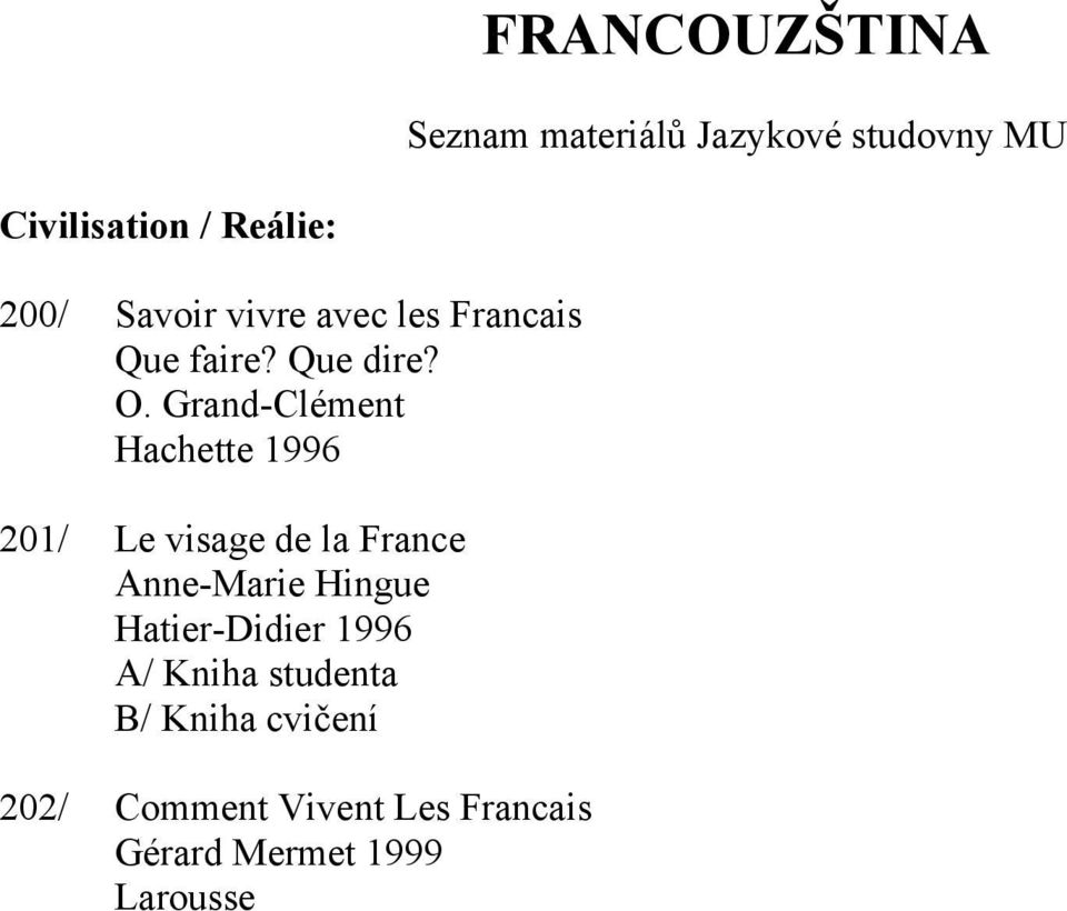 Grand-Clément Hachette 1996 201/ Le visage de la France Anne-Marie