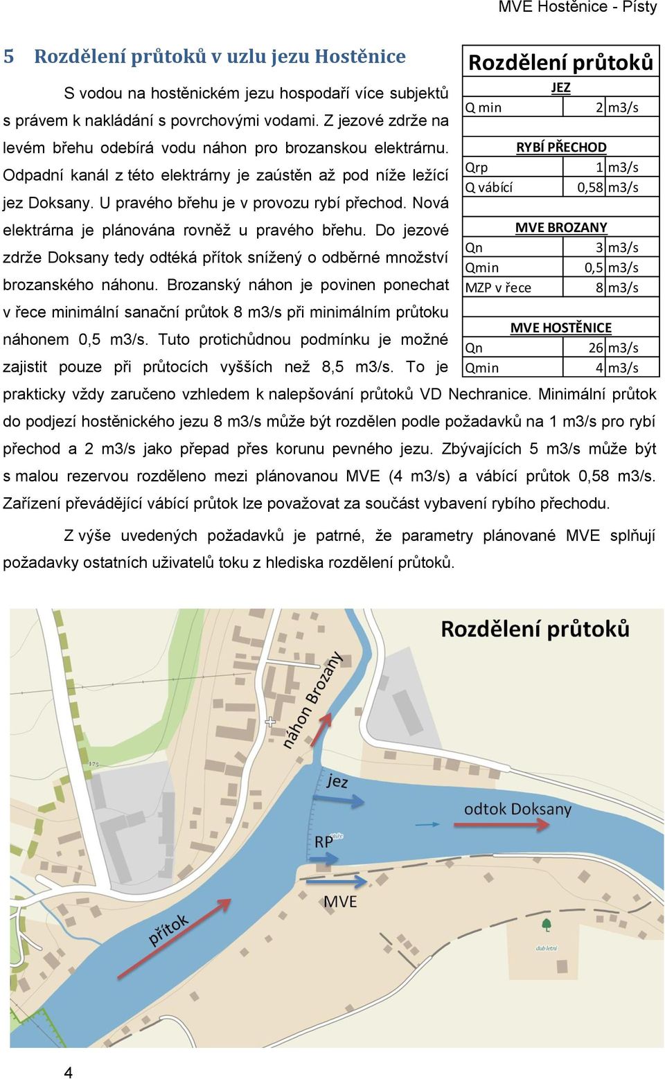 U pravého břehu je v provozu rybí přechod. Nová elektrárna je plánována rovněž u pravého břehu.