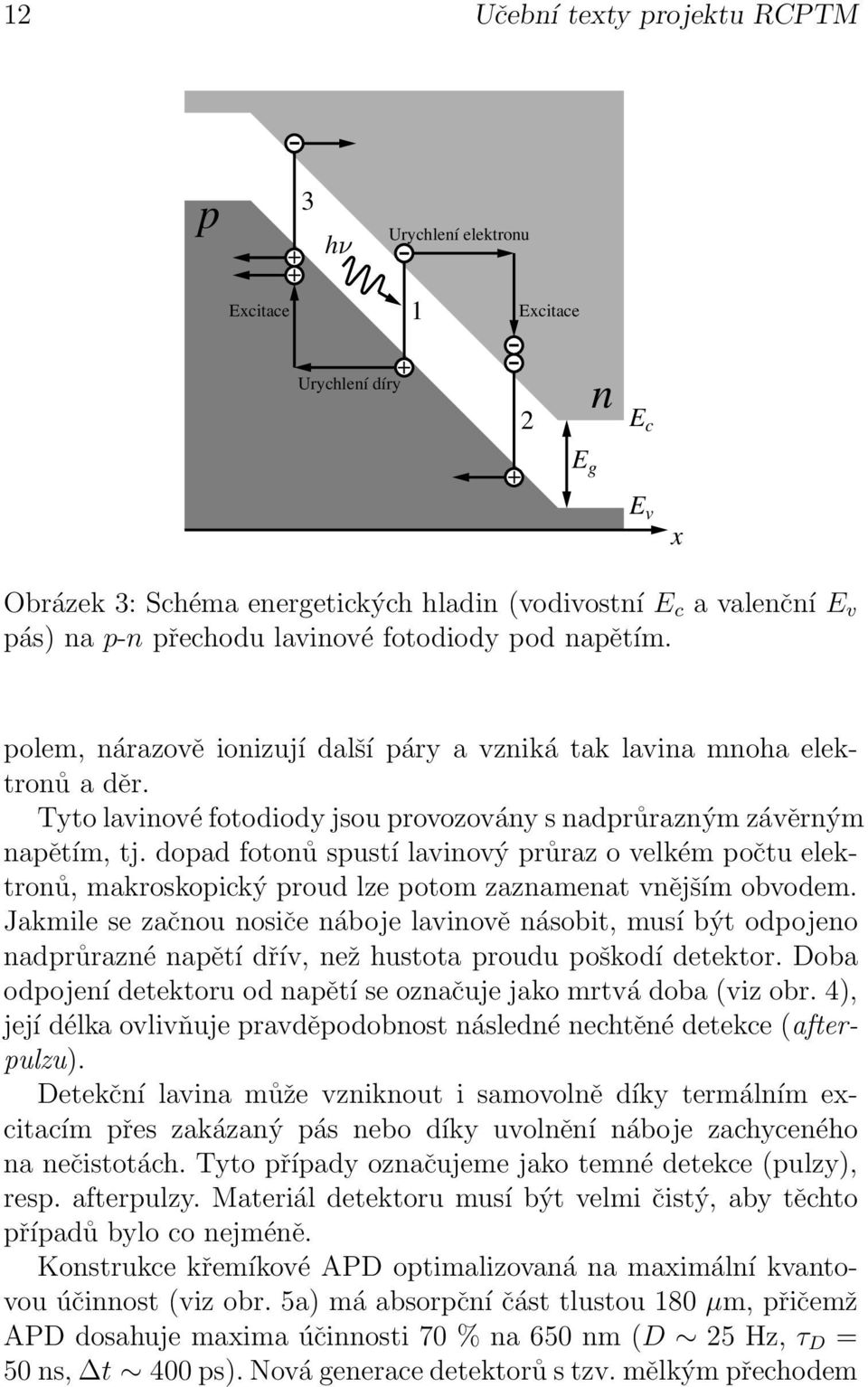 dopad fotonů spustí lavinový průraz o velkém počtu elektronů, makroskopický proud lze potom zaznamenat vnějším obvodem Jakmile se začnou nosiče náboje lavinově násobit, musí být odpojeno nadprůrazné