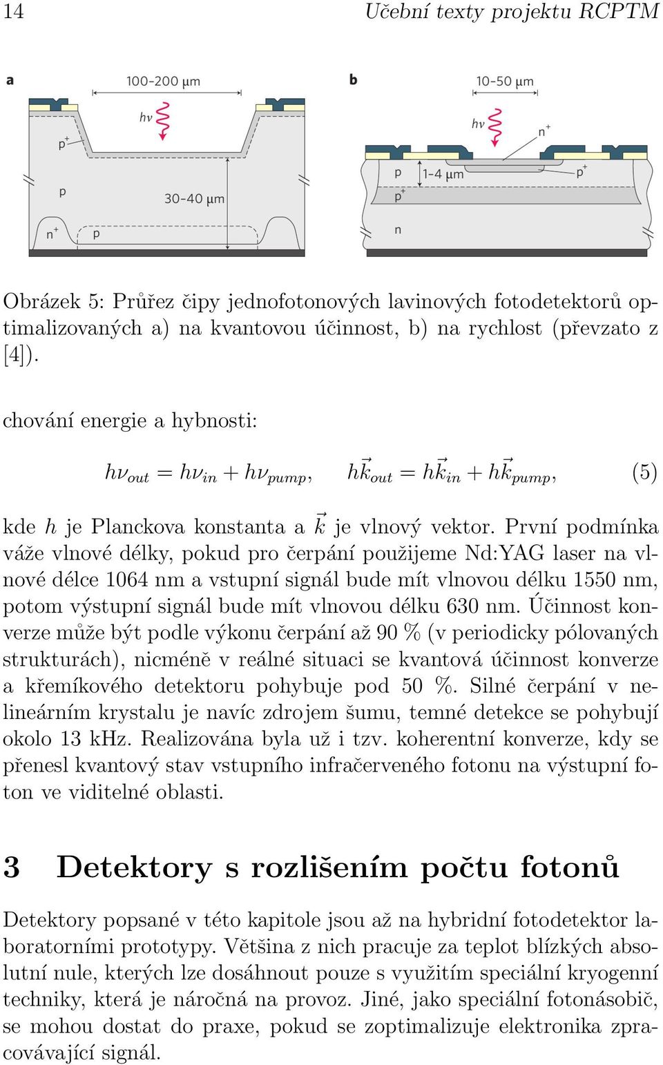 1064 nm a vstupní signál bude mít vlnovou délku 1550 nm, potom výstupní signál bude mít vlnovou délku 630 nm Účinnost konverze může být podle výkonu čerpání až 90 % (v periodicky pólovaných