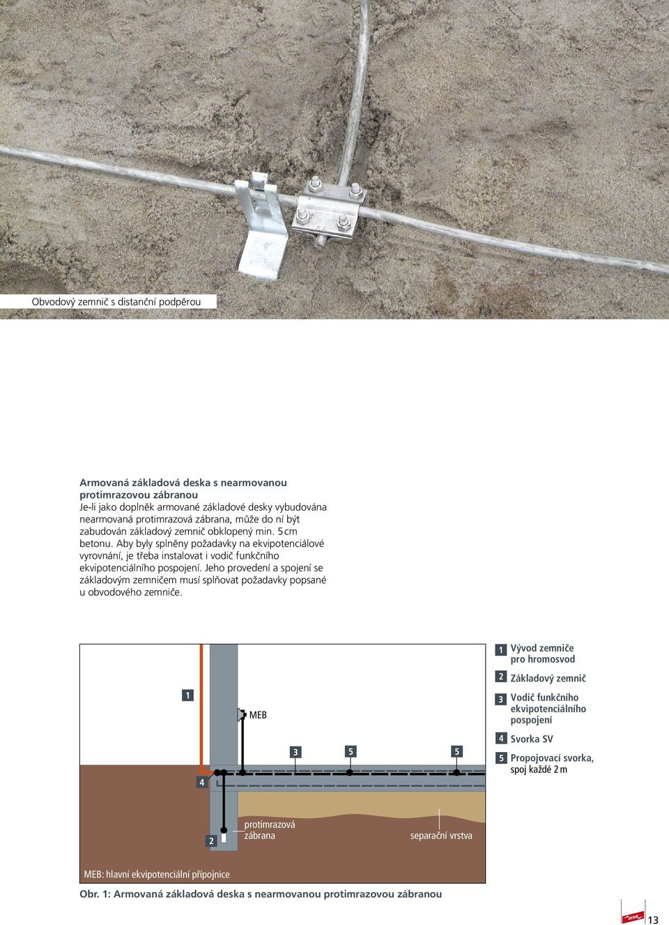 Jeho provedení a spojení se základovým zemničem musí splňovat požadavky popsané u obvodového zemniče.