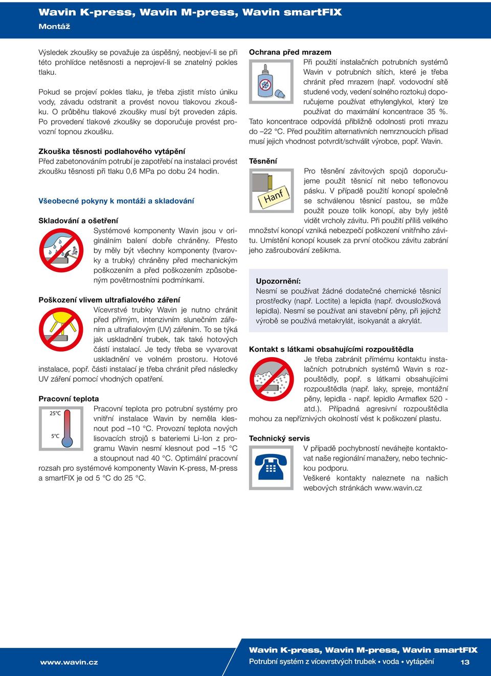 Únor Wavin K-press, Wavin M-press, Wavin smartfix. Katalog výrobků  Technický manuál - PDF Stažení zdarma