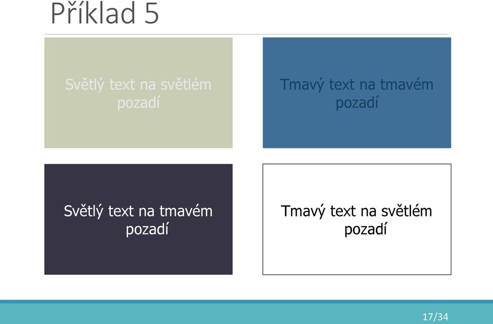 pozadí Světlý text na tmavém