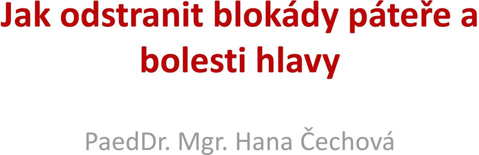 bolesti hlavy