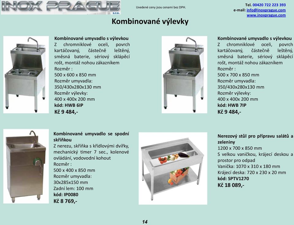 Kombinované výlevky. Kombinované umyvadlo s výlevkou Z chromniklové oceli,  povrch - PDF Free Download