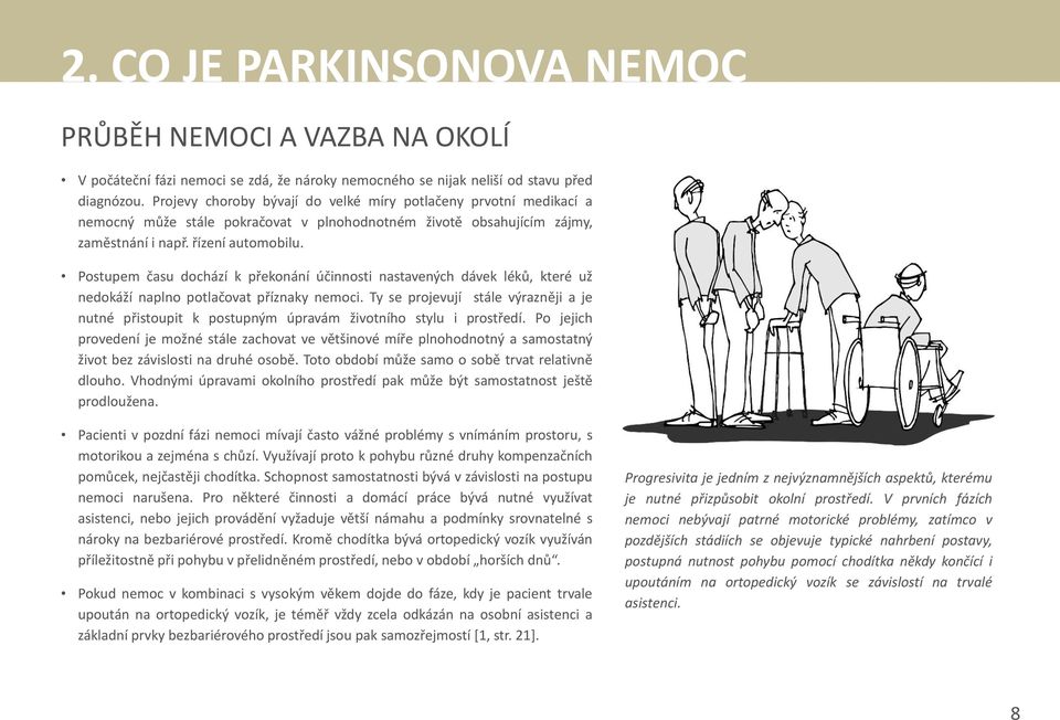 Postupem času dochází k překonání účinnosti nastavených dávek léků, které už nedokáží naplno potlačovat příznaky nemoci.