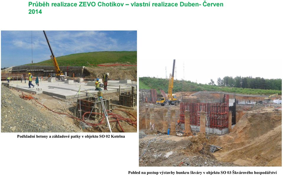 patky v objektu SO 02 Kotelna Pohled na postup