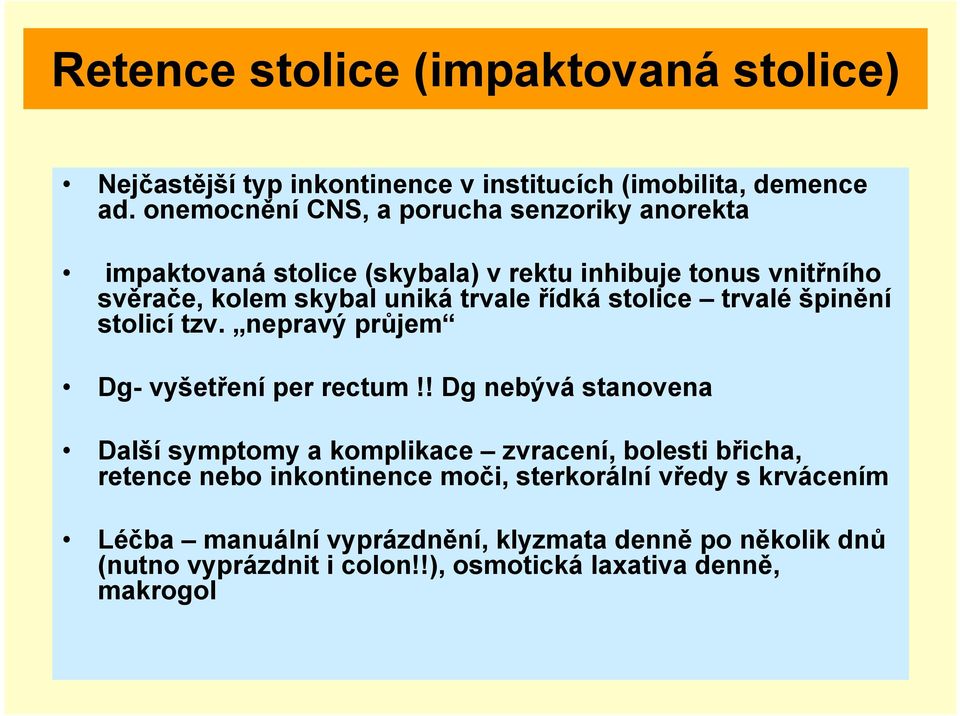 INKONTINENCE STOLICE a vyšší věk - PDF Stažení zdarma