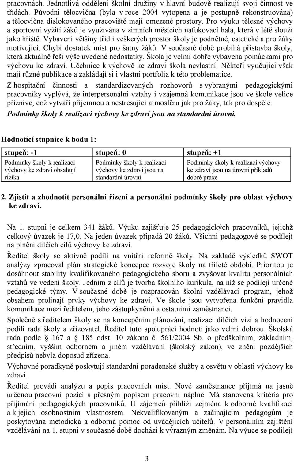 Pro výuku tělesné výchovy a sportovní vyžití žáků je využívána v zimních měsících nafukovací hala, která v létě slouží jako hřiště.