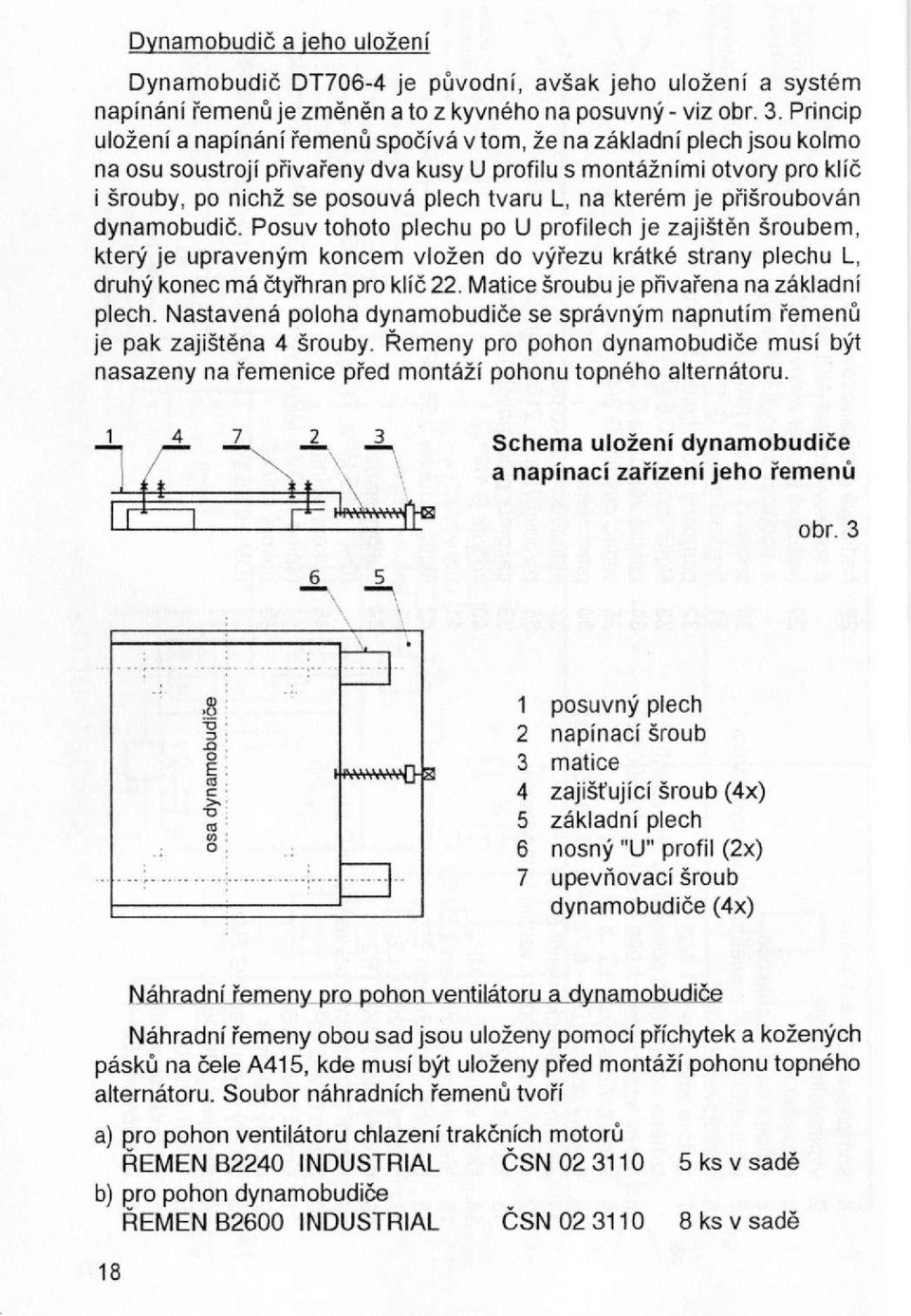 L, na kterém je přišroubován dynamobudič.