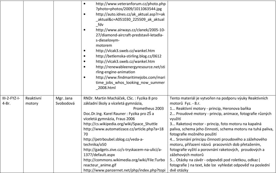 net/sti rling-engine-animation http://www.findmaritimejobs.com/mari time_jobs_whos_looking_now_summer _2008.html 4-8r. Reaktivní motory základní školy a víceletá gymnázia, http://cs.wikipedia.