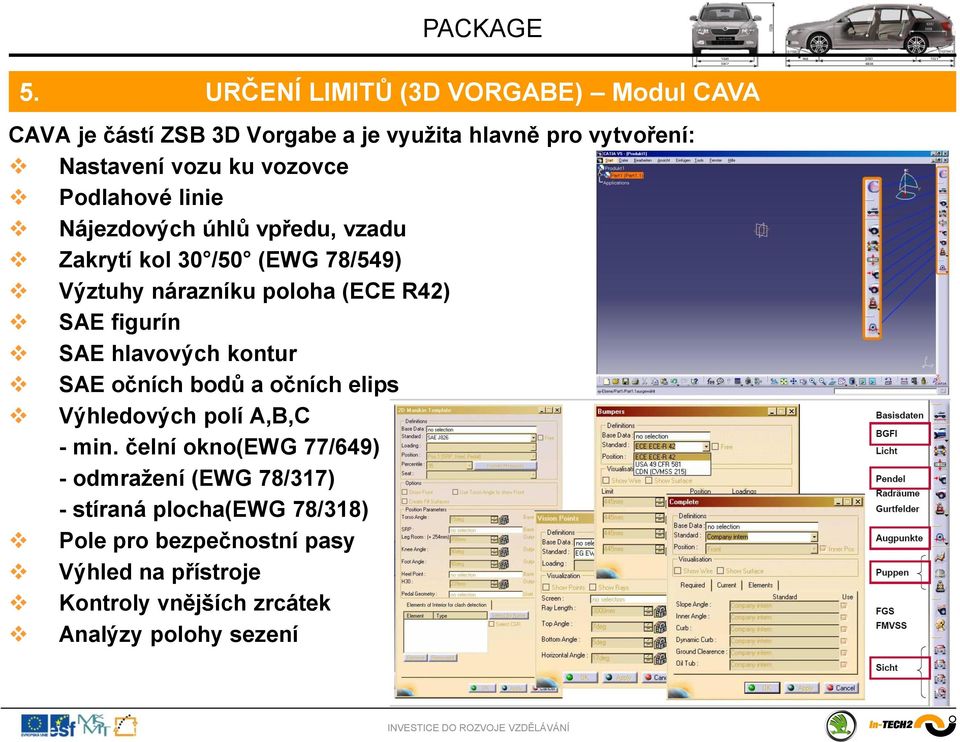 figurín SAE hlavových kontur SAE očních bodů a očních elips Výhledových polí A,B,C - min.