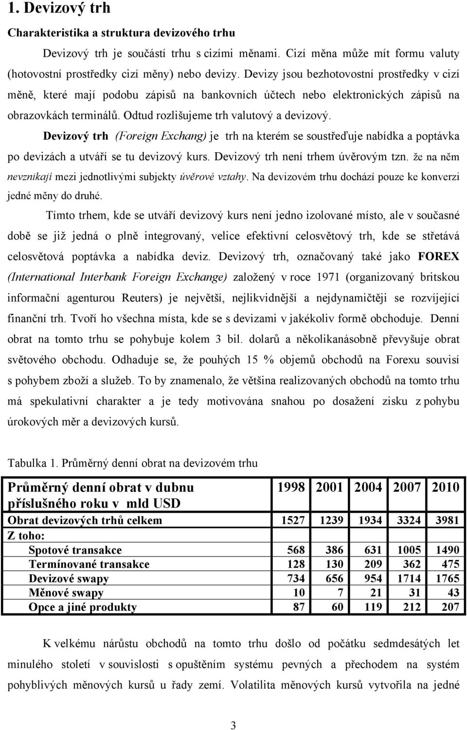 Devizový trh (Foreign Exchang) je trh na kterém se soustřeďuje nabídka a poptávka po devizách a utváří se tu devizový kurs. Devizový trh není trhem úvěrovým tzn.