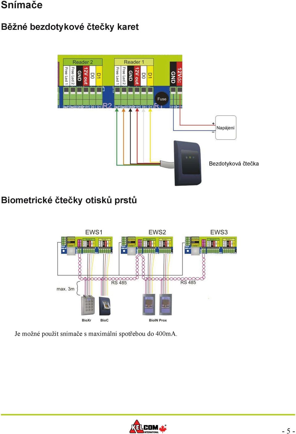 čtečky otisků prstů Je možné použít