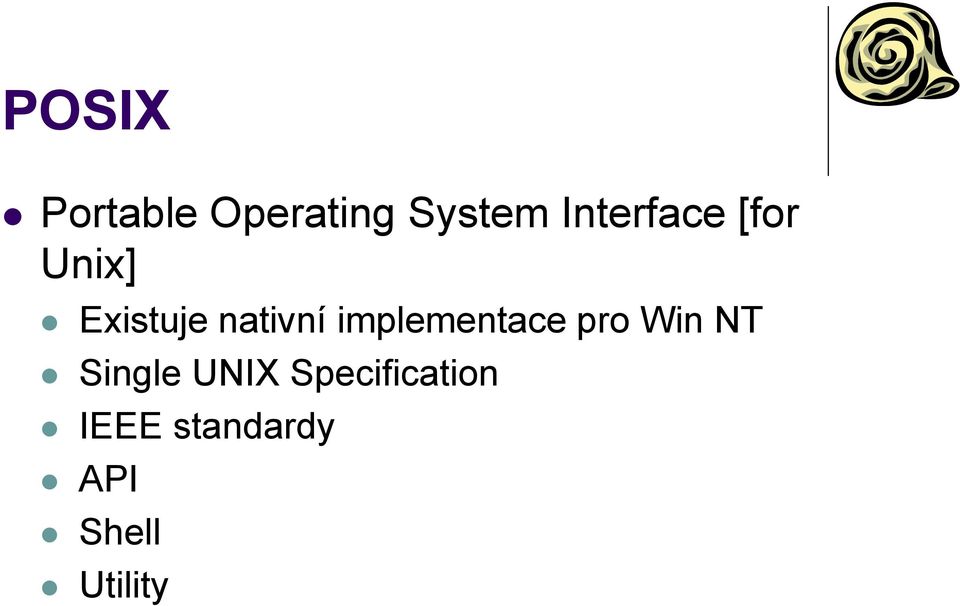 implementace pro Win NT Single UNIX