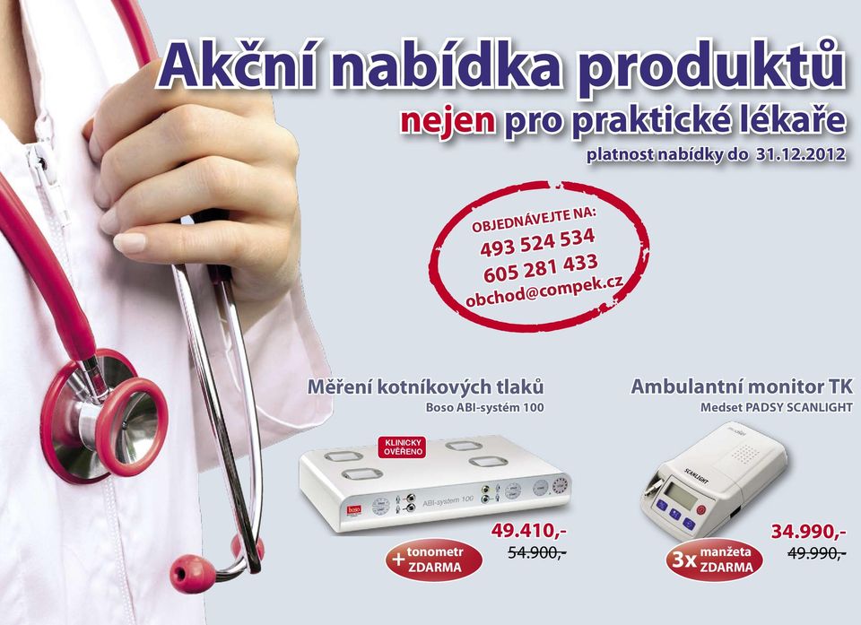 cz Měření kotníkových tlaků Boso ABI-systém 100 Ambulantní monitor TK Medset
