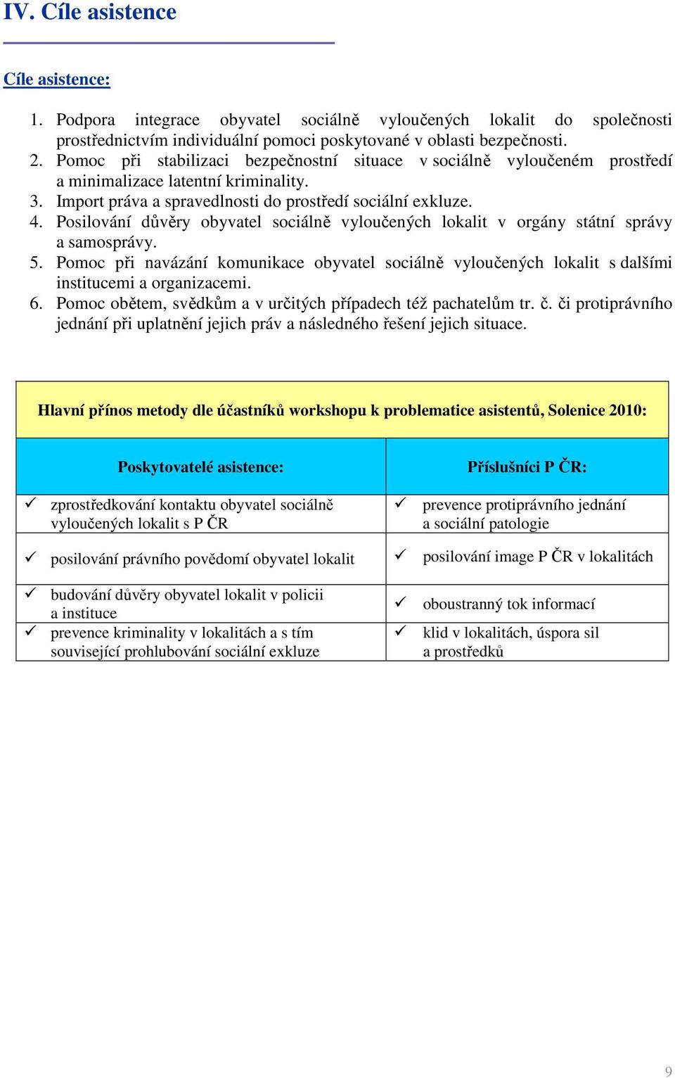 Posilování důvěry obyvatel sociálně vyloučených lokalit v orgány státní správy a samosprávy. 5.