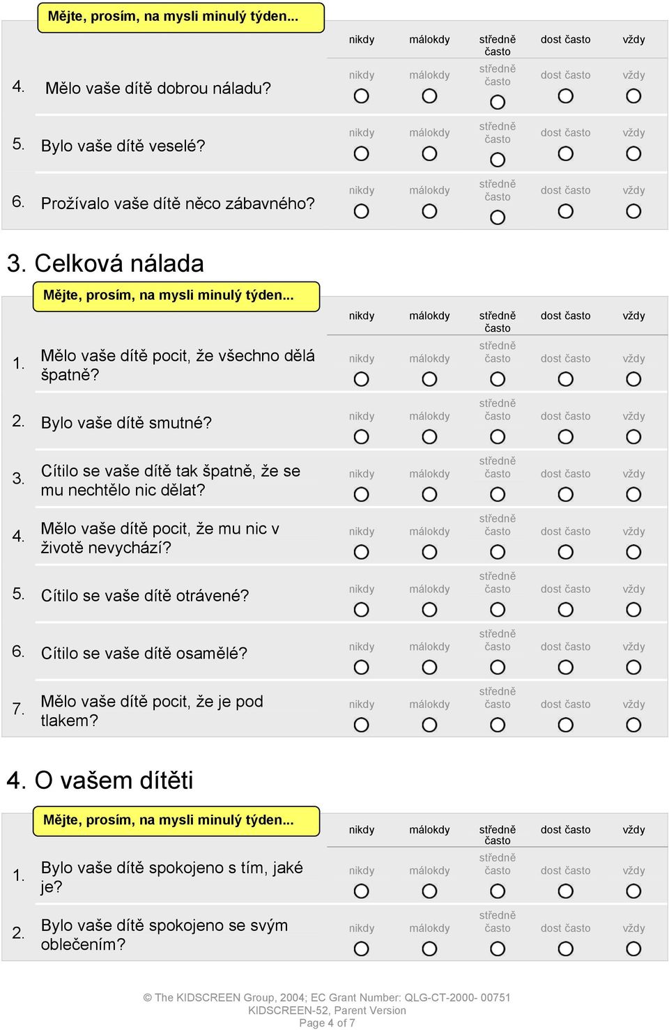 Cítilo se vaše dítě tak špatně, že se mu nechtělo nic dělat? Mělo vaše dítě pocit, že mu nic v životě nevychází? 5.