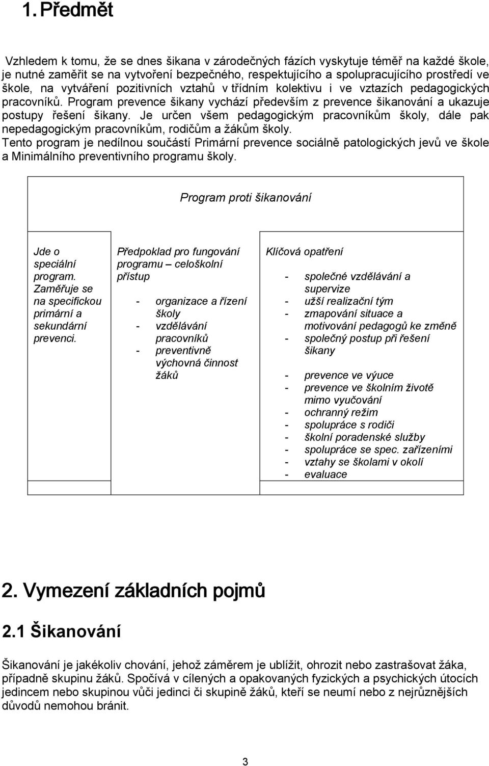 Je určen všem pedagogickým pracovníkům školy, dále pak nepedagogickým pracovníkům, rodičům a žákům školy.