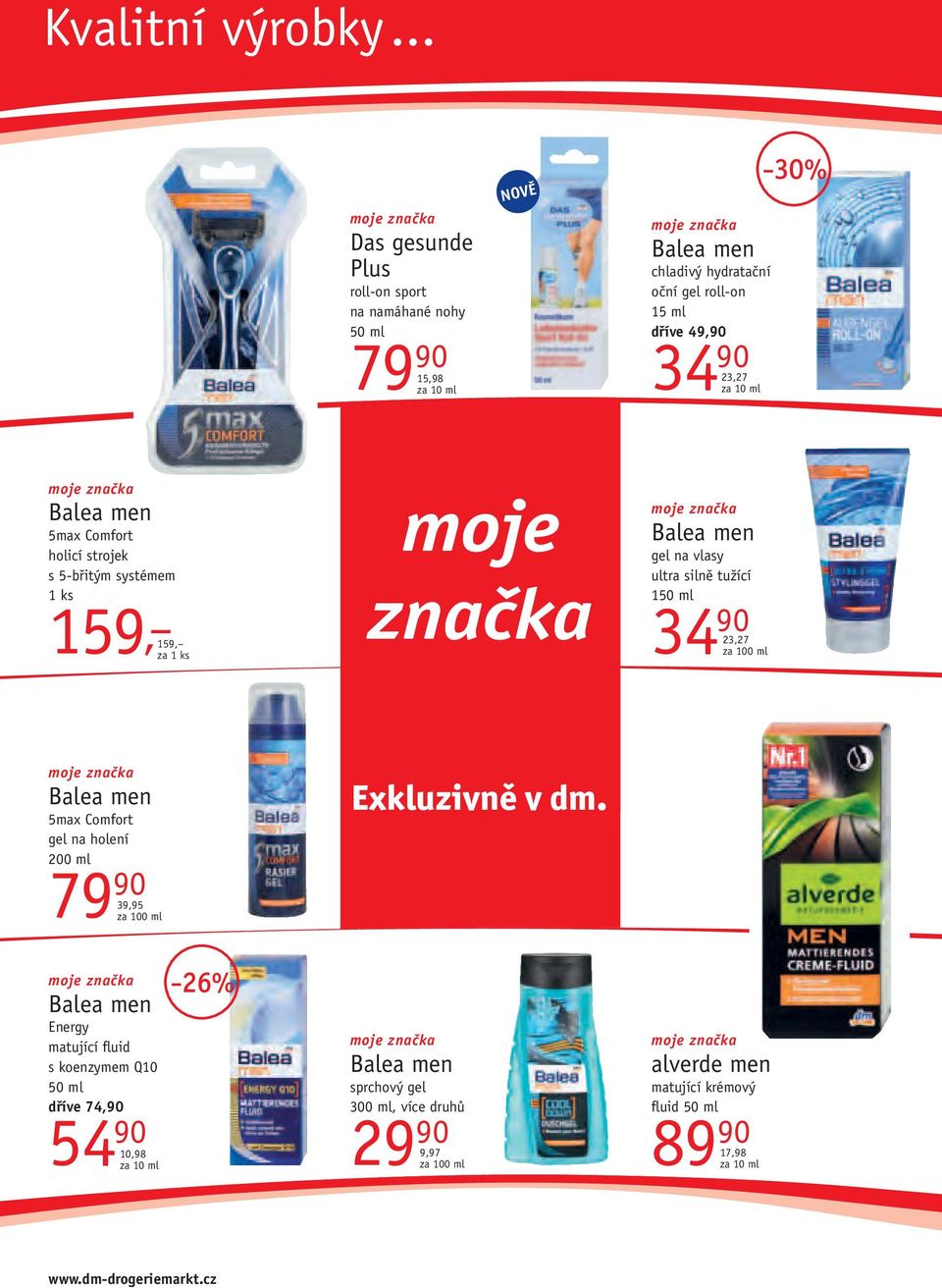 Balea men 5max Comfort holicí strojek s 5-břitým systémem 1 ks 159, 159, moje značka Balea men gel na vlasy ultra silně tužící 150 ml 34 90 23,27