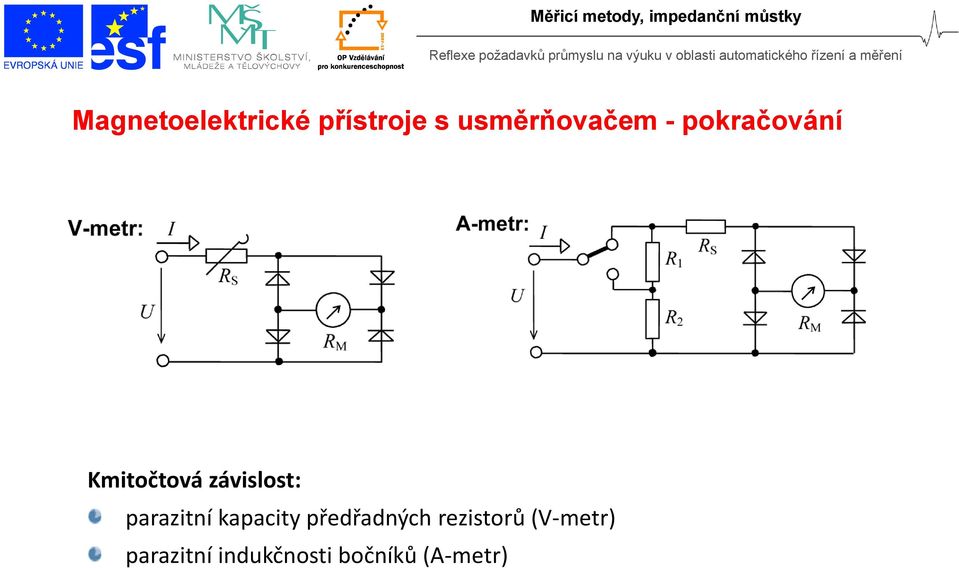 závislost: parazitní kapacity předřadných