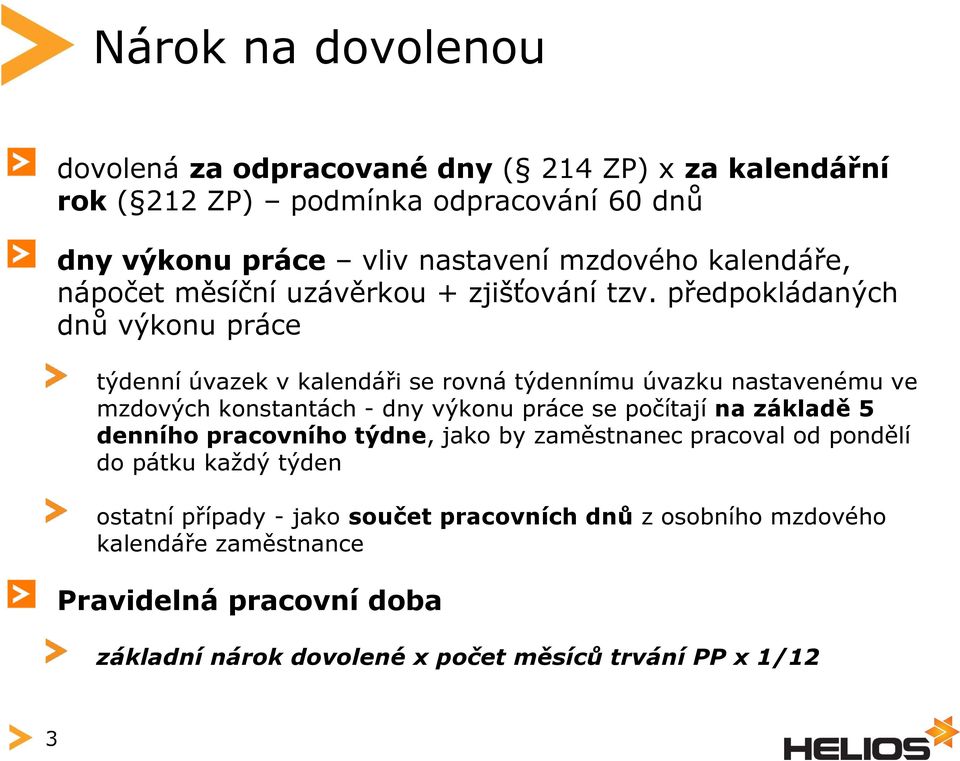 předpokládaných dnů výkonu práce týdenní úvazek v kalendáři se rovná týdennímu úvazku nastavenému ve mzdových konstantách - dny výkonu práce se počítají na