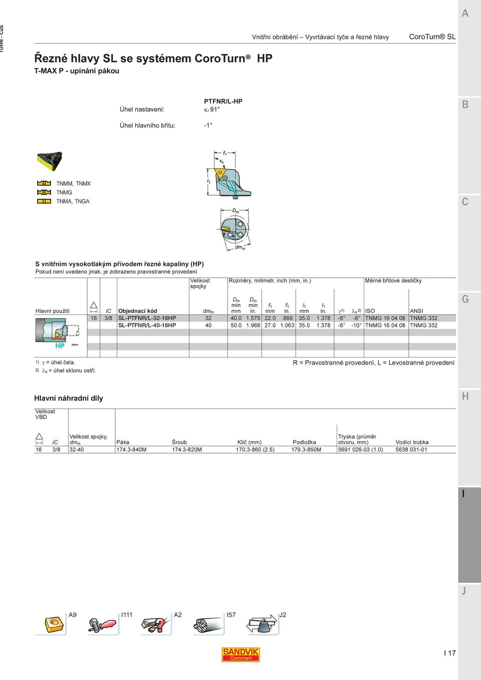 destičky γ 1) λs 2) SO ANS 16 3/8 SL-PTFNR/L-32-16P 32 40.0 1.575 22.0.866 35.0 1.378-6 -8 TNM 16 04 08 TNM 332 SL-PTFNR/L-40-16P 40 50.0 1.968 27.0 1.063 35.0 1.378-6 -10 TNM 16 04 08 TNM 332 1) γ = úhel čela.