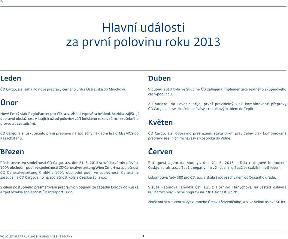 Březen Představenstvo společnosti ČD Cargo, a.s. dne 21. 3.