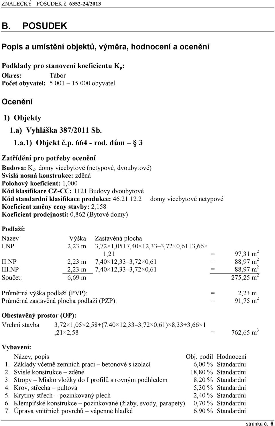 domy vícebytové (netypové, dvoubytové) Svislá nosná konstrukce: zděná Polohový koeficient: 1,000 Kód klasifikace CZ-CC: 1121