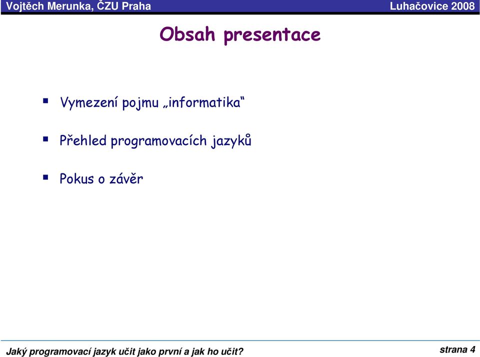informatika Přehled