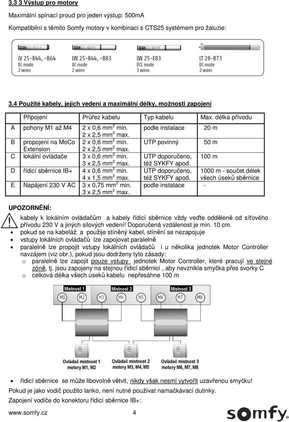 B propojení na MoCo 2 x 0,6 mm 2 min. Extension 2 x 2,5 mm 2 max. C lokální ovládače 3 x 0,6 mm 2 min. 3 x 2,5 mm 2 max. D řídicí sběrnice IB+ 4 x 0,6 mm 2 min. 4 x 1,5 mm 2 max.