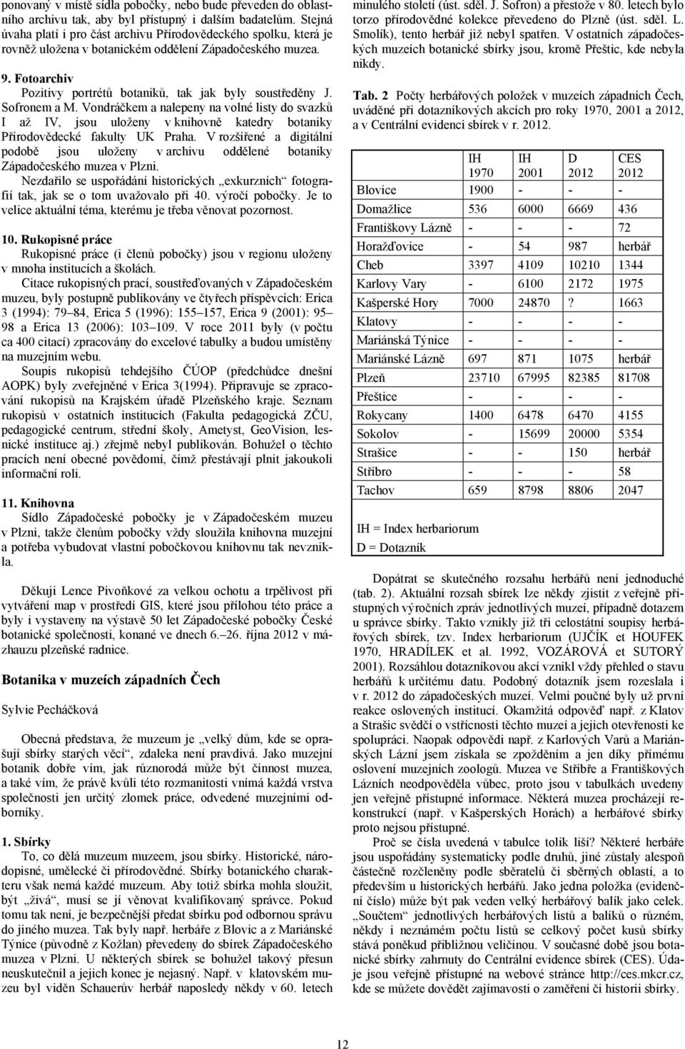 Sofronem a M. Vondráčkem a nalepeny na volné listy do svazků I až IV, jsou uloženy v knihovně katedry botaniky Přírodovědecké fakulty UK Praha.