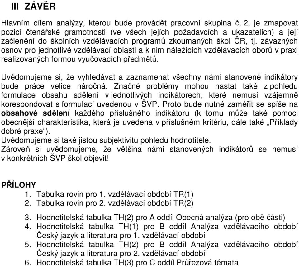 závazných osnov pro jednotlivé vzdělávací oblasti a k nim náležících vzdělávacích oborů v prai realizovaných formou vyučovacích předmětů.