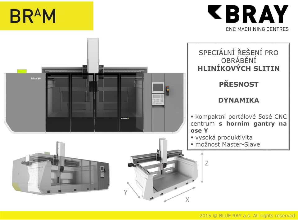 portálové 5osé CNC centrum s horním gantry