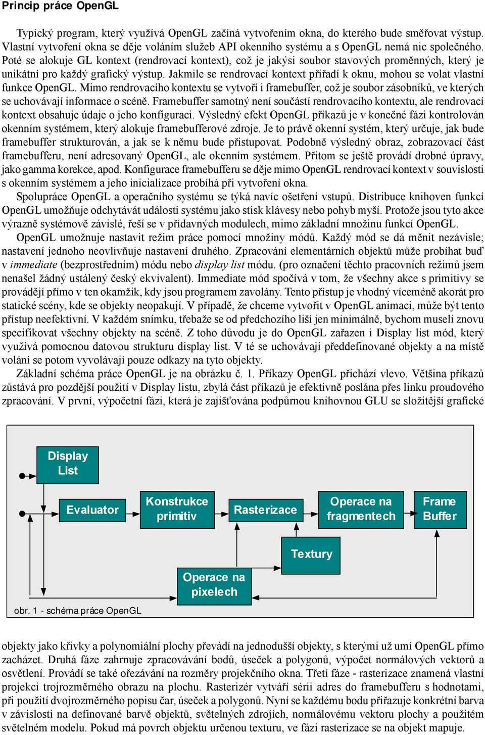 Poté se alokuje GL kontext (rendrovací kontext), což je jakýsi soubor stavových proměnných, který je unikátní pro každý grafický výstup.