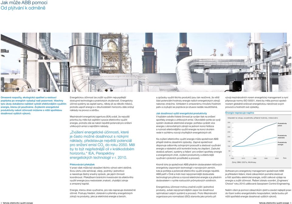 Energetickou účinnost lze zvýšit využitím nejvyspělejší dostupné technologie a praktických zkušeností.