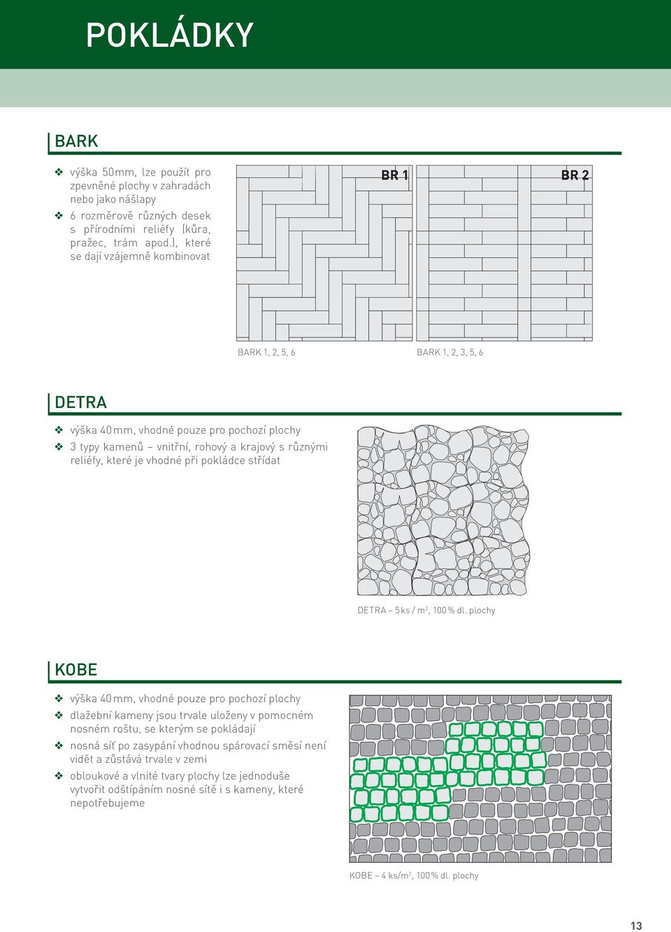 které je vhodné při pokládce střídat DETRA 5 ks / m 2, 100 % dl.