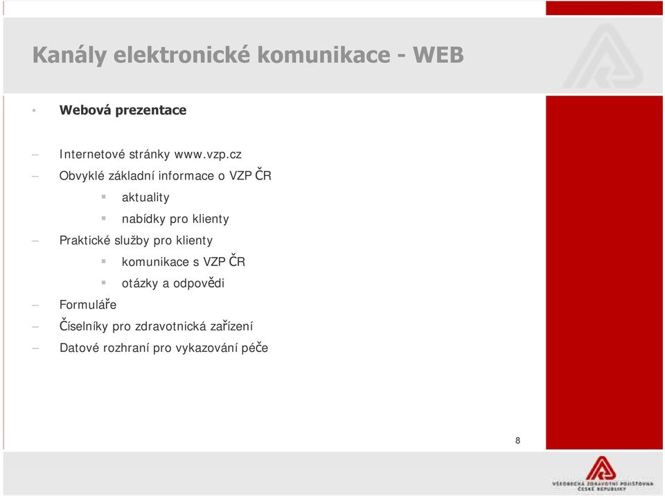 cz Obvyklé základní informace o VZP ČR aktuality nabídky pro klienty