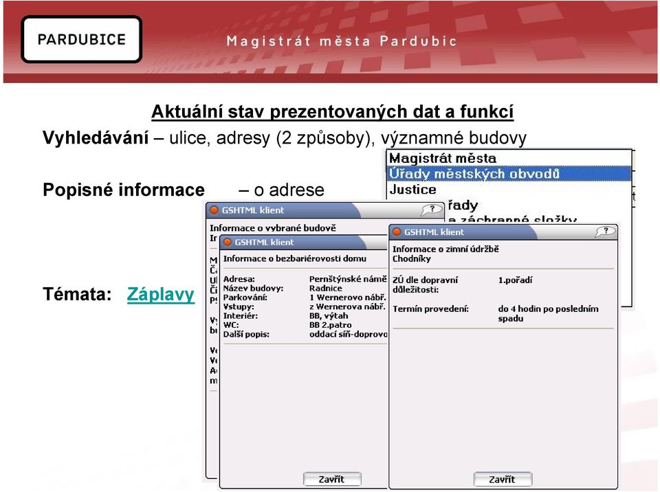 budovy Popisné informace o adrese o