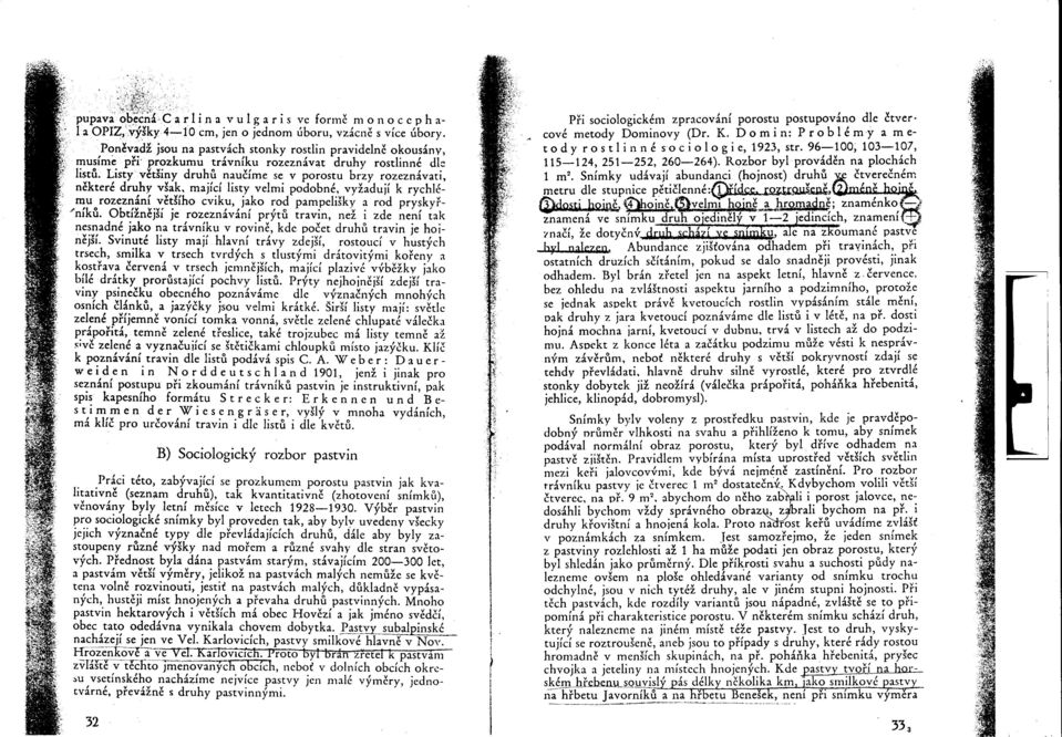 Listy vetšiny druhu naucíme se v porostu brzy rozeznávati, nekteré druhy však. mající listy velmi podobné. vyžadují k rychlému rozeznání vetšího cviku, jako rod pampelišky a rod pryskyr- 'níku.