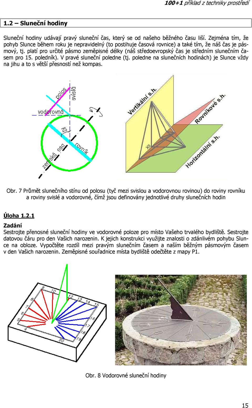 1.2 Sluneční hodiny příklad z techniky prostředí - PDF Stažení zdarma