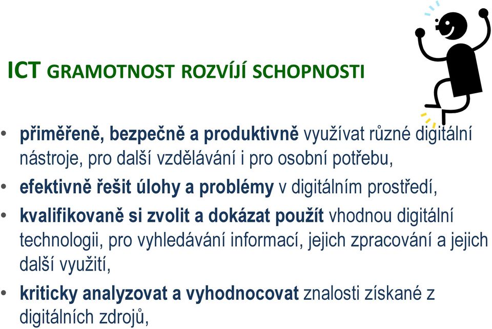 kvalifikovaně si zvolit a dokázat použít vhodnou digitální technologii, pro vyhledávání informací,