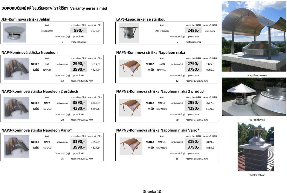 nerez 12 rozměr 620x620 mm 12 rozměr 620x620 mm NAP2-Komínová stříška Napoleon 2 průduch NAPN2-Komínová stříška Napoleon nízká 2 průduch NEREZ NAP2 univerzální 3590,- 4343,9 NEREZ NAPN2 univerzální