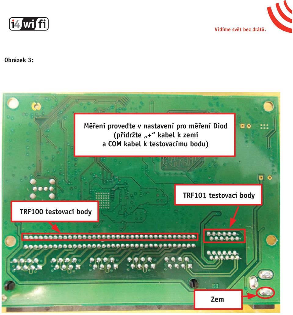 a COM kabel k testovacímu bodu) TRF100